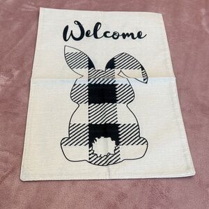 Welcome Bunny Garden Flag